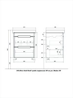 Тумба с раковиной SanStar Diva 50 подвесная, Gold Kraft, раковина Moduo 50