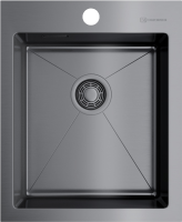 Комплект Мойка Omoikiri Akisame 41-GM 4973094 вороненая сталь + Измельчитель Nagare slim 500