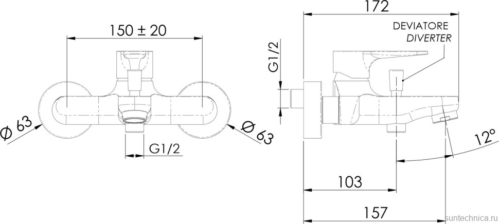 Смеситель для ванны с душем Remer Winner W05