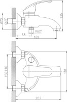 Смеситель для ванны с душем Haiba HB3221