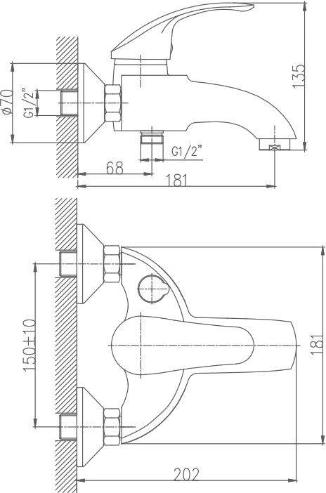 Смеситель для ванны с душем Haiba HB3221