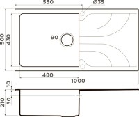 Комплект Мойка Omoikiri Yasugata 100-BE ваниль + Измельчитель Nagare slim 1250-AZ azur blue