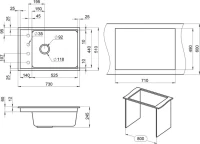 Мойка кухонная Granula Kitchen Space 7305, арктик