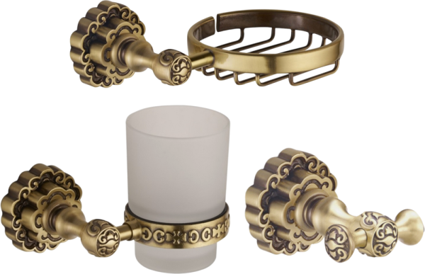 Набор Мыльница Bronze de Luxe + Стакан + Крючок