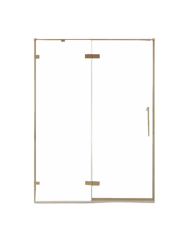 Душевая дверь в нишу Veconi Premium Alassio G 150x200, профиль брашированное золото, стекло прозрачное