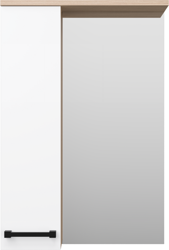 Зеркало Misty Крафт L 50 белое, светлое дерево