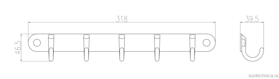 Крючок Wonzon & Woghand WW-9384-5 хром