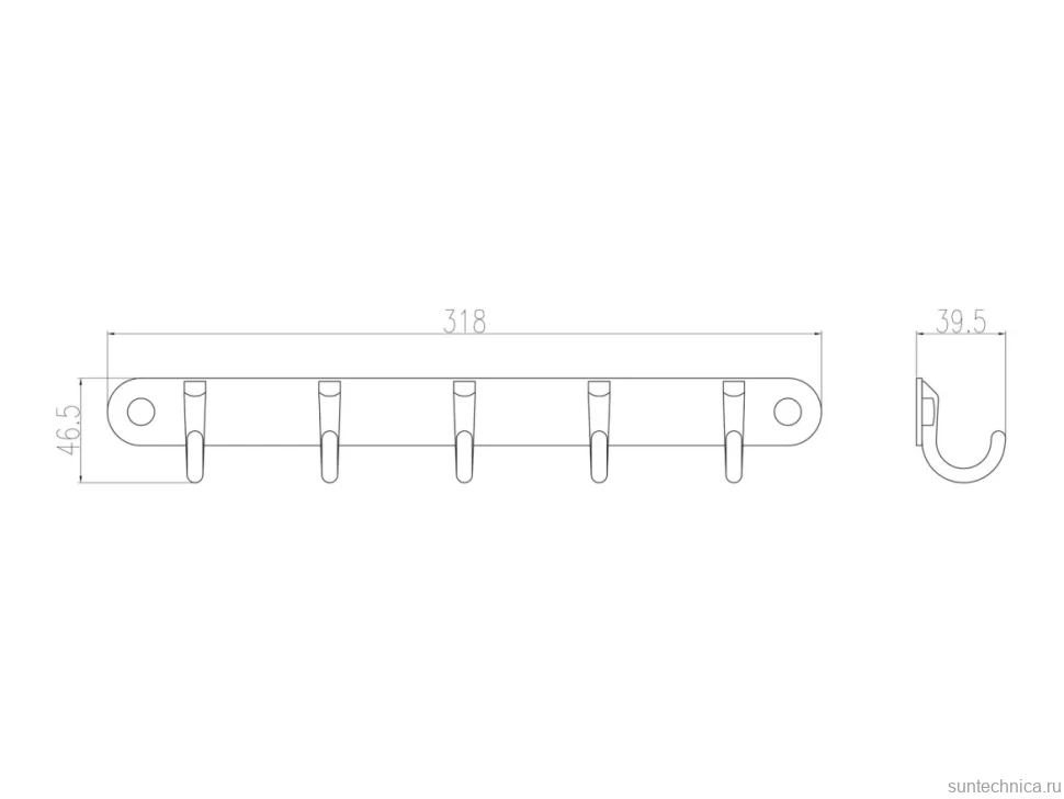 Крючок Wonzon & Woghand WW-9384-5 хром
