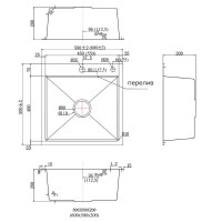 Кухонная мойка AZARIO SABRINA 600х500х200 нержавеющая сталь, цвет Серебро (AZS6050S)