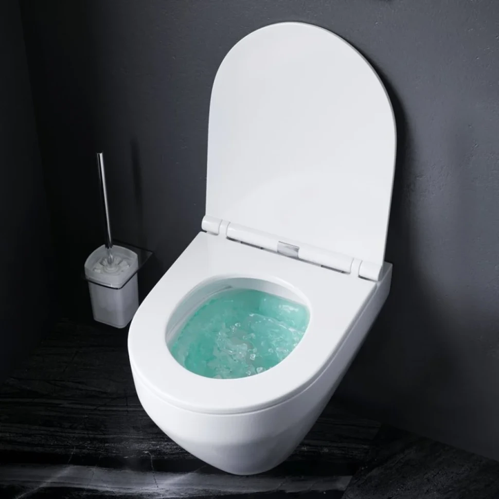 Комплект Унитаз подвесной AM.PM Spirit V2.0 FlashClean + Крышка C707857WH с микролифтом + Инсталляция Geberit Duofix Delta 458.149.21.1 с кнопкой смыва, хром + Звукоизоляция
