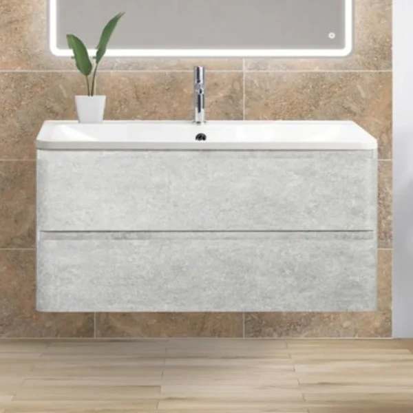 Тумба под раковину BelBagno Albano 100 подвесная, cemento verona grigio