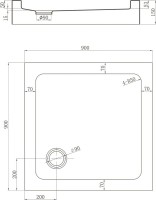 Поддон для душа Veconi Tezeo acrylic TZ-52B 90x90, черный