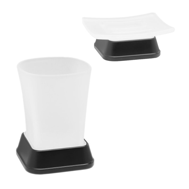Набор Стакан Wasserkraft Amper 5428black + Мыльница 5429black
