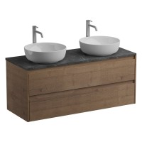 Тумба с раковиной BelBagno Kraft 120 со столешницей, для двоих, 2 ящика, rrovere tabacco