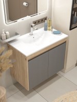 Тумба с раковиной Teymi Netta 80 дуб, графит