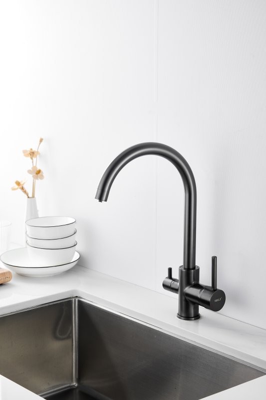 Смеситель для кухни BELZ B76801-3 вороненая сталь