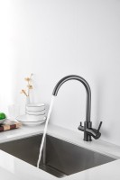 Смеситель для кухни BELZ B76801-3 вороненая сталь