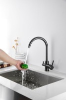 Смеситель для кухни BELZ B76801-3 вороненая сталь