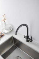 Смеситель для кухни BELZ B76801-3 вороненая сталь