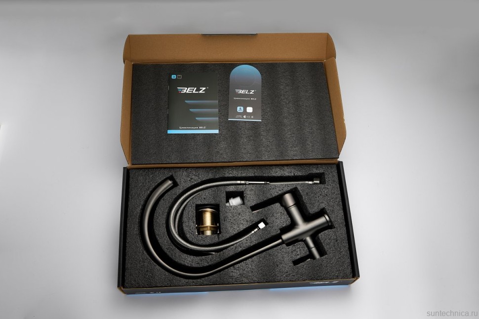 Смеситель для кухни BELZ B76801-3 вороненая сталь