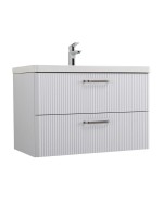 Мебель для ванной комнаты BelBagno Due 80 ручки матовый атласный никель, белый металлик