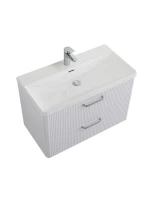 Мебель для ванной комнаты BelBagno Due 80 ручки матовый атласный никель, белый металлик