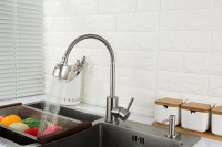 Смеситель для кухни Frap F44899-1 с гибким изливом, сатин