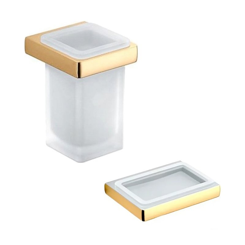 Набор Стакан Colombo Design Lulu B6202.gold + Мыльница B6201.gold