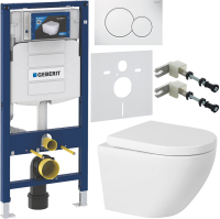 Комплект Унитаз подвесной BelBagno Sfera-r + Крышка Marino BB105SC с микролифтом, петли хром + Инсталляция Geberit Duofix UP 320 111.300.00.5 + Кнопка Sigma 01 115.770.11.5 белая + Крепления 111.815.00.1 к стене + Звукоизоляция