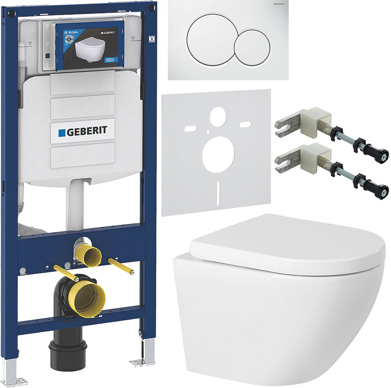 Комплект Унитаз подвесной BelBagno Sfera-r + Крышка Marino BB105SC с микролифтом, петли хром + Инсталляция Geberit Duofix UP 320 111.300.00.5 + Кнопка Sigma 01 115.770.11.5 белая + Крепления 111.815.00.1 к стене + Звукоизоляция