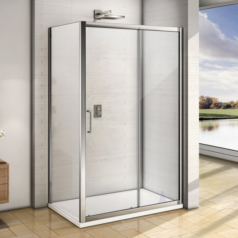 Душевой уголок Good Door Neo WTW+SP 120х80 см + очиститель для стекол