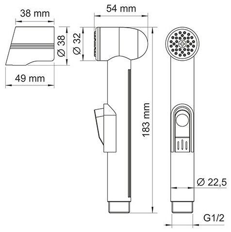 Гигиенический душ Wasserkraft A117451 шланг 150 см