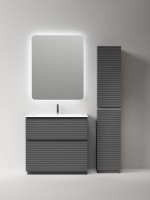 Мебель для ванной комнаты Sancos Folk Floor 80 напольная, grey soft, раковина CN7012