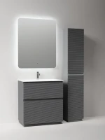Мебель для ванной комнаты Sancos Folk Floor 80 напольная, grey soft, раковина CN7012