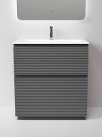 Мебель для ванной комнаты Sancos Folk Floor 80 напольная, grey soft, раковина CN7012