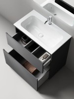 Мебель для ванной комнаты Sancos Folk Floor 80 напольная, grey soft, раковина CN7012