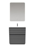 Мебель для ванной комнаты Sancos Folk Floor 80 напольная, grey soft, раковина CN7012