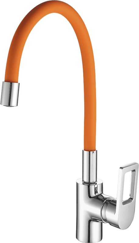 Смеситель для кухни Fashun A4253+B02 хром, оранжевый