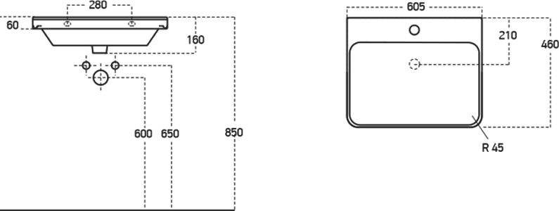 Тумба с раковиной Owl 1975 Runn подвесная, 60