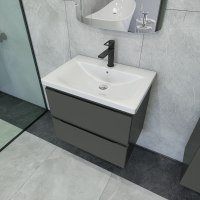 Тумба с раковиной Caprigo Forte 65 подвесная, графит