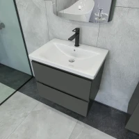 Тумба с раковиной Caprigo Forte 65 подвесная, графит