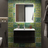 Тумба с раковиной BelBagno Marino-cer-n 80 подвесная, nero lucido