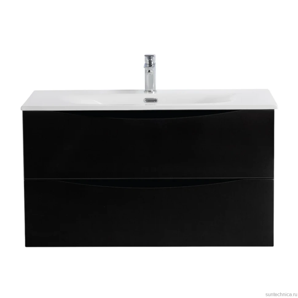 Тумба с раковиной BelBagno Marino-cer-n 80 подвесная, nero lucido