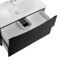 Тумба с раковиной BelBagno Marino-cer-n 80 подвесная, nero lucido