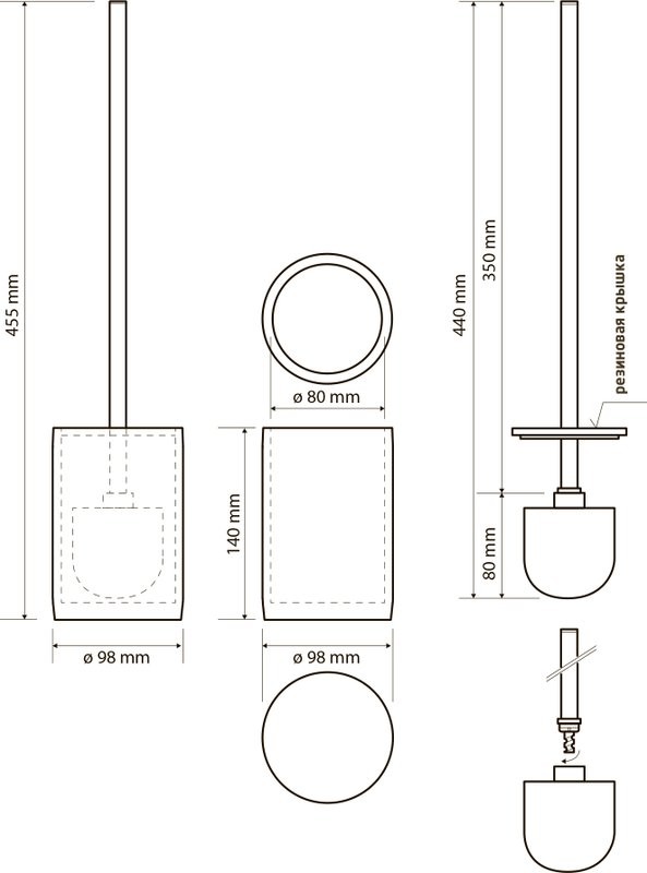 Набор Держатель Bemeta Gamma 145812022 + Ершик 145713324