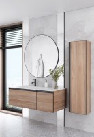 Шкаф-пенал для ванной Armadi Art Quatro willow, профиль anthracite