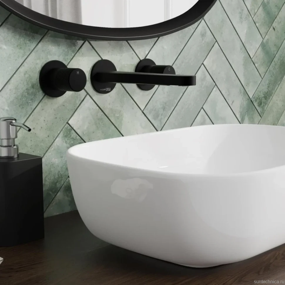 Смеситель для раковины Wasserkraft Fulda 5245 С ВНУТРЕННЕЙ ЧАСТЬЮ, черный soft-touch
