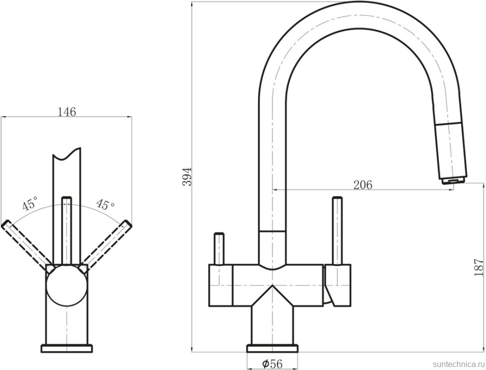 Смеситель для кухни Florentina Маэстро грей
