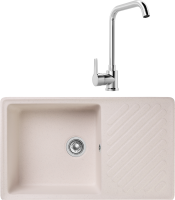 Комплект Мойка GranFest Quarz Z 53 белая + Смеситель MEGA Ege MG-PL10 хром Комплект Мойка GranFest Quarz Z 53 белая + Смеситель MEGA Ege MG-PL10 хром