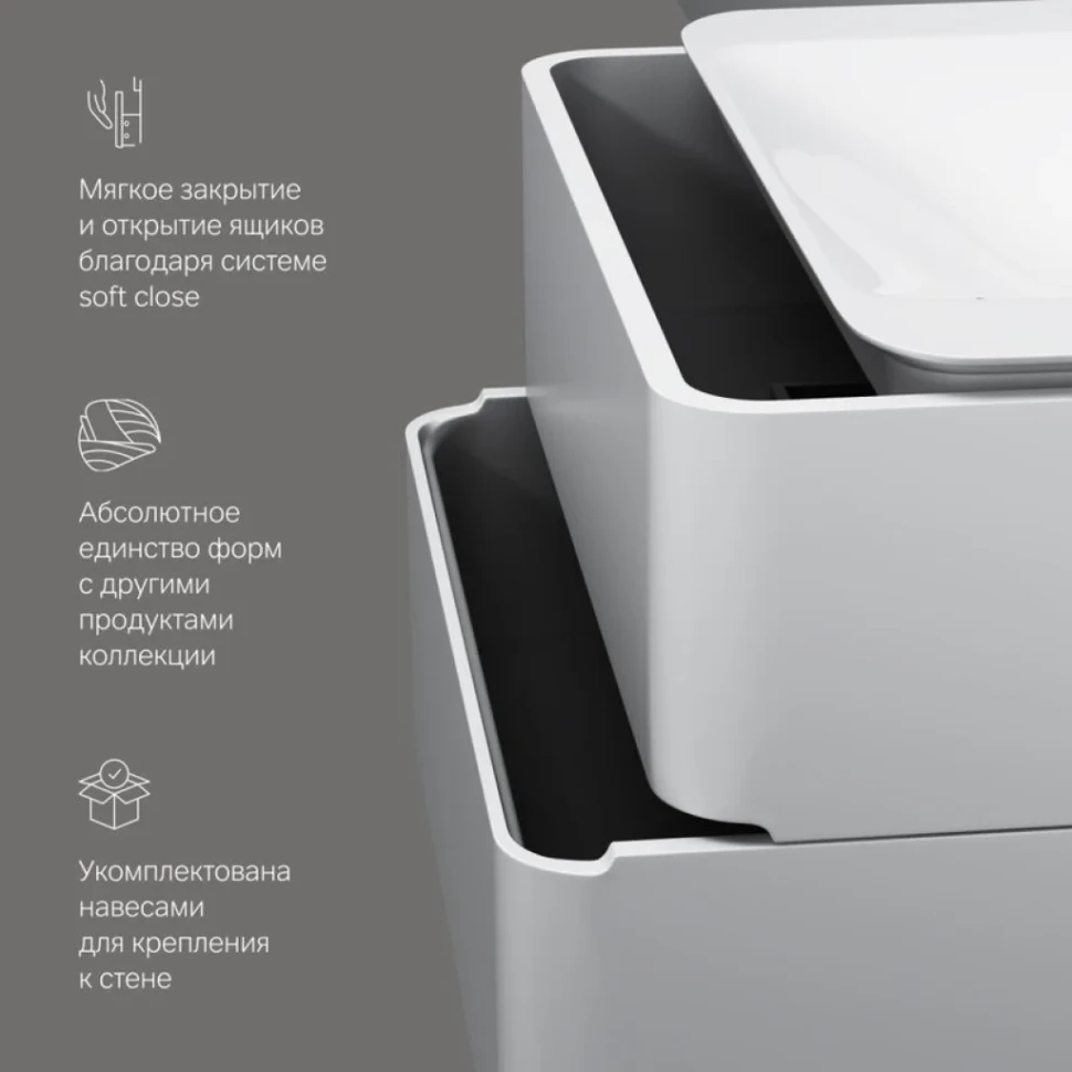Мебель для ванной комнаты AM.PM Sensation 80 подвесная, белый глянец